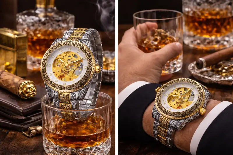 Automatic Mechanical Skeleton Watch for Men - Image 9 in Pune